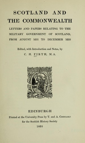 Cover for Scotland and the Commonwealth.