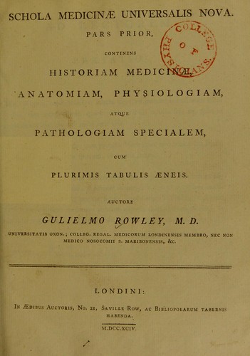 Cover for Schola mediciae universalis nova