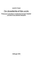 Cover for De oboedientia et fide uxoris