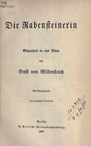 Cover for Die Rabensteinerin