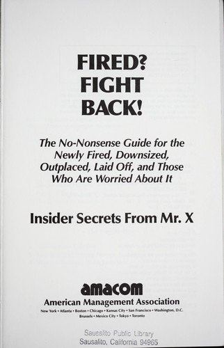 Cover for Fired? fight back!