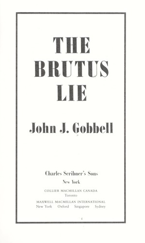 Cover for The Brutus lie