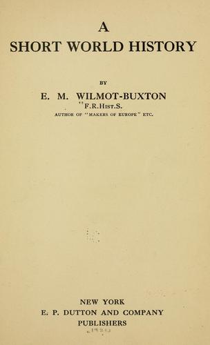 Cover for A short world history