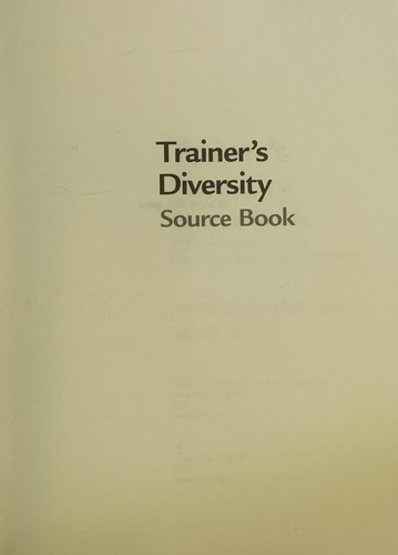 Cover for Trainer's diversity source book