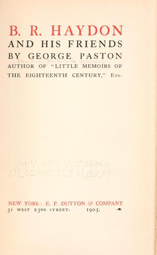 Cover for B.R. Haydon and his friends
