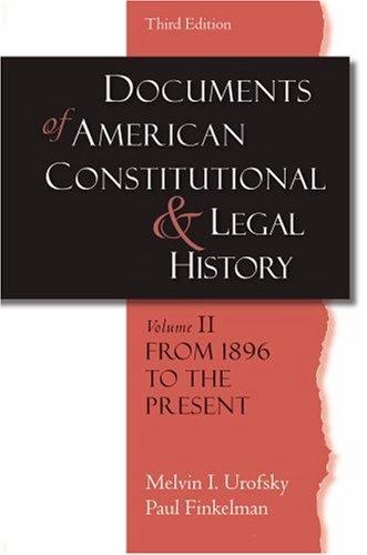 Cover for Documents of American Constitutional And Legal History