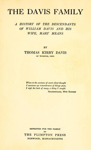 Cover for The Davis family