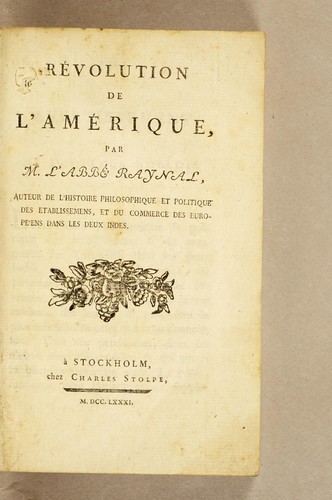 Cover for Révolution de l'Amérique