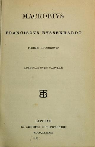 Cover for Macrobius