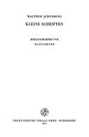 Cover for Kleine Schriften
