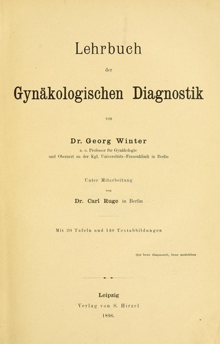 Cover for Lehrbuch der gynäkologischen Diagnostik