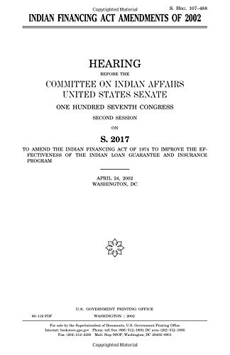 Cover for Indian Financing Act Amendments of 2002