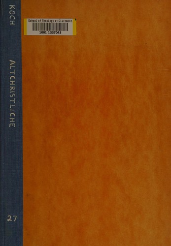 Cover for Die altchristliche Bilderfrage nach den literarischen Quellen