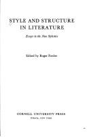 Cover for Style and structure in literature