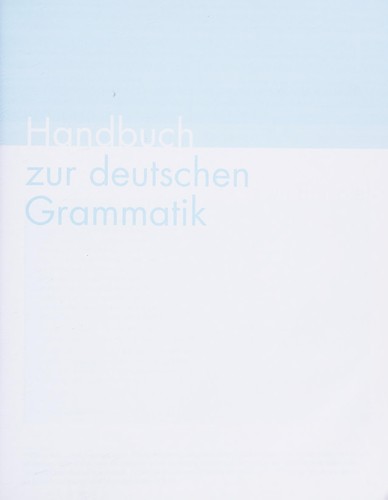 Cover for Handbuch zur deutschen grammatik