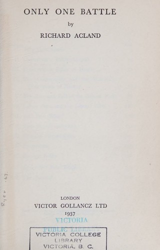 Cover for Only one battle