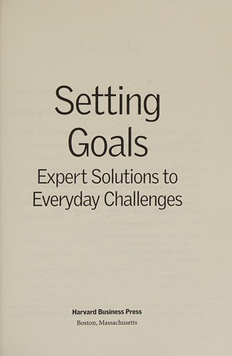 Cover for Setting goals