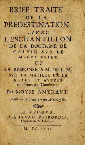 Cover for Brief traité de la predestination