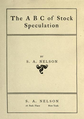 Cover for The ABC of stock speculation