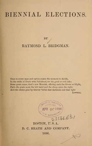 Cover for Biennial elections