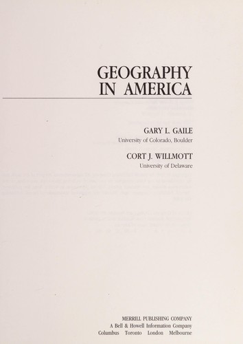 Cover for Geography in America