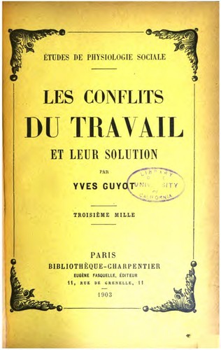 Cover for Les conflits du travail et leur solution
