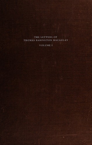 Cover for The letters of Thomas Babington Macaulay