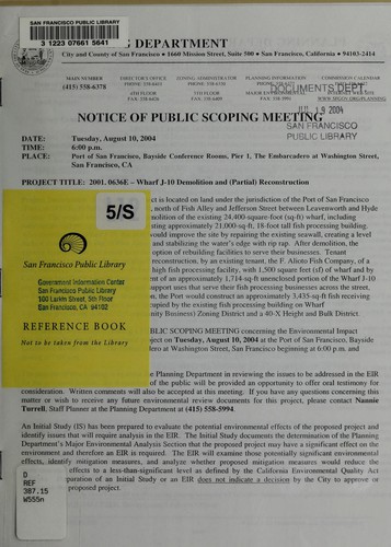 Cover for Notice of preparation of an environmental impact report