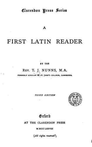 Cover for A first Latin reader