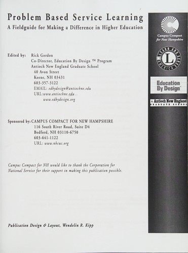 Cover for Problem based service learning