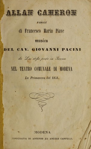 Cover for Allan Cameron