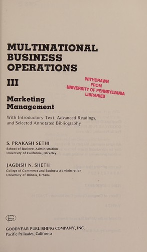 Cover for Marketing management