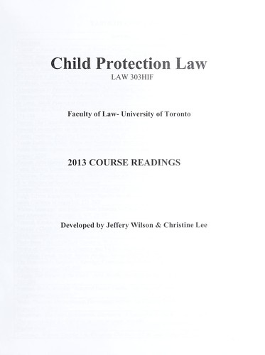 Cover for Child protection law