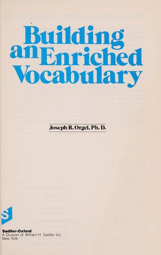 Cover for Building an Enriched Vocabulary