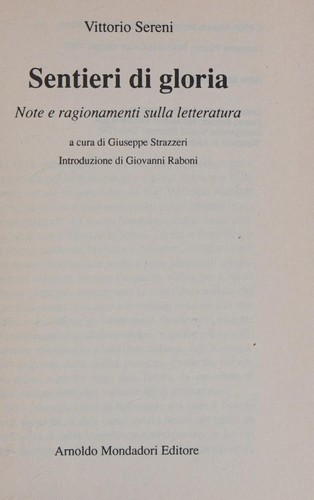 Cover for Sentieri di gloria