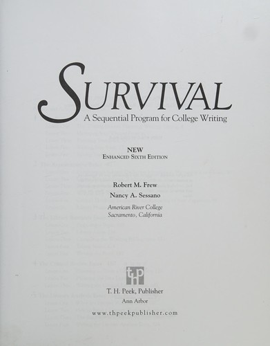 Cover for Survival - Enhanced 6th Edition
