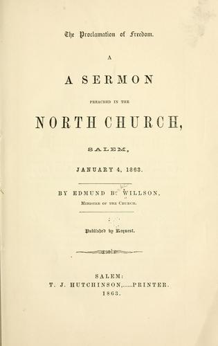 Cover for The proclamation of freedom.