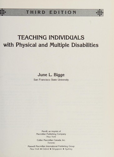 Cover for Teaching individuals with physical and multiple disabilities