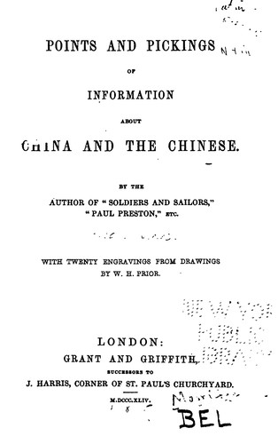 Cover for Points and pickings of information about China and the Chinese.