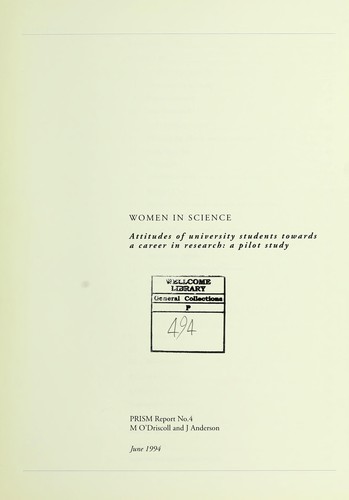 Cover for Women in science