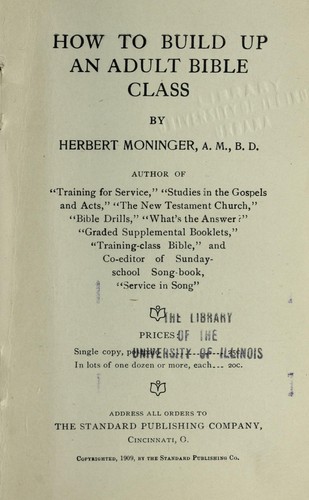 Cover for How to build up an adult Bible class