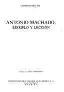 Cover for Antonio Machado, ejemplo y lección