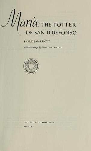 Cover for María,  the potter of San Ildefonso