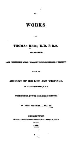 Cover for The Works of Thomas Reid ...: ... with Account of His Life and Writings