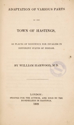 Cover for On the adaptation of various parts of the town of Hastings