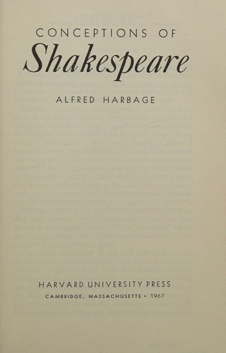 Cover for Conceptions of Shakespeare.