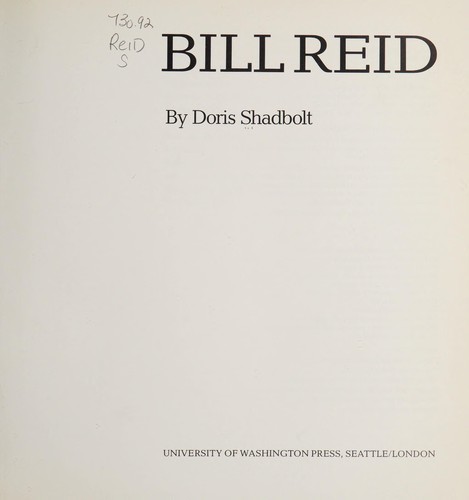 Cover for Bill Reid