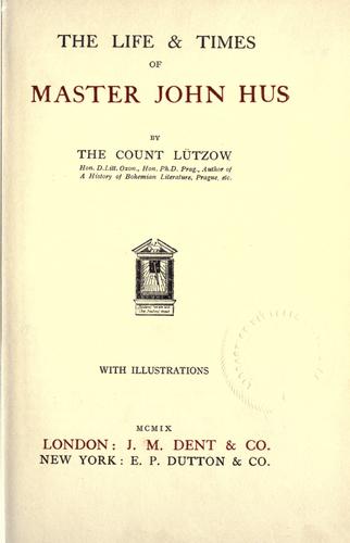 Cover for The life & times of Master John Hus
