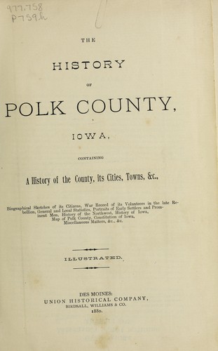 Cover for The history of Polk County, Iowa