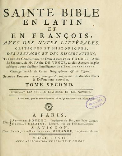 Cover for Sainte Bible en latin et en françois
